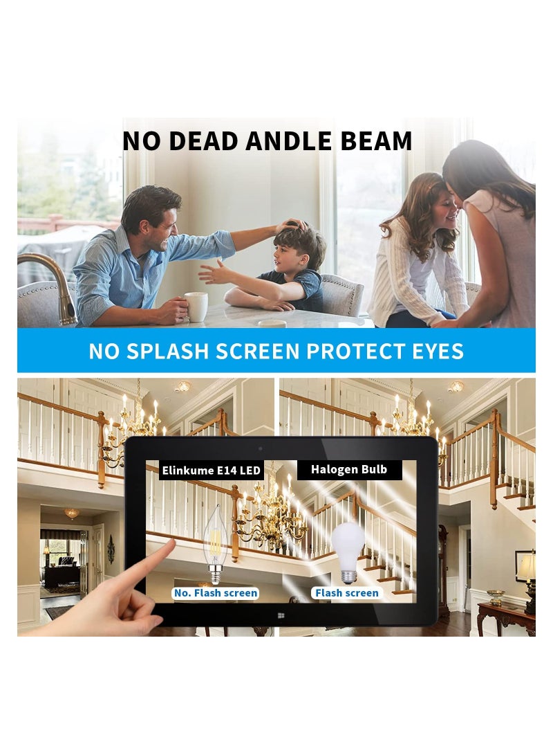 Zikra مصباح LED E14 مصباح شمعي بقاعدة E14 بتقنية LED 40 واط مكافئ لمصباح متوهج C35 4 واط 2700 كلفن أبيض دافئ موفر للطاقة لمصابيح الثريا السقفية بزاوية شعاع 360 درجة 5 قطع أبيض دافئ - Image 3