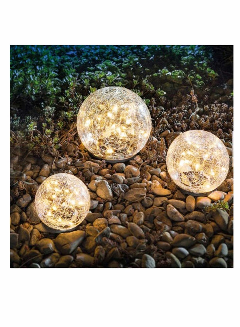 SOLARAE Garden Solar Lights, Cracked Glass Ball Waterproof Warm White LED for Outdoor Pathway Patio Yard Lawn Decor, 1 Globe (3.9‚Äù) - Image 1