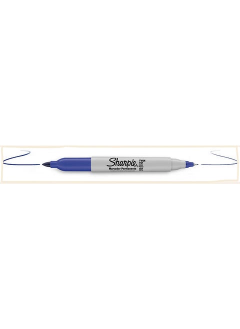 Twin Double Tip Permanent Marker Blue