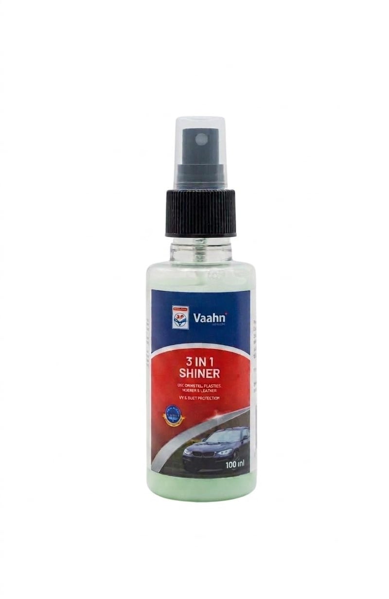 HP Vaahn 3-in-1 Shiner – 100ml | Cleans, Shines & Protects Dashboards, Tyres & Plastic Surfaces | Dust Repellent, UV Protection, Professional Finish - Image 1