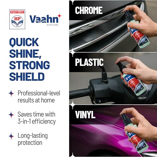 HP Vaahn 3-in-1 Shiner – 100ml | Cleans, Shines & Protects Dashboards, Tyres & Plastic Surfaces | Dust Repellent, UV Protection, Professional Finish - Image 5