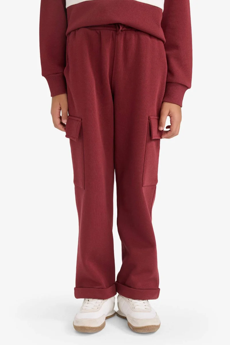 ديفاكتو Boy Loose Fit Elastic Waist Cargo Sweatpants