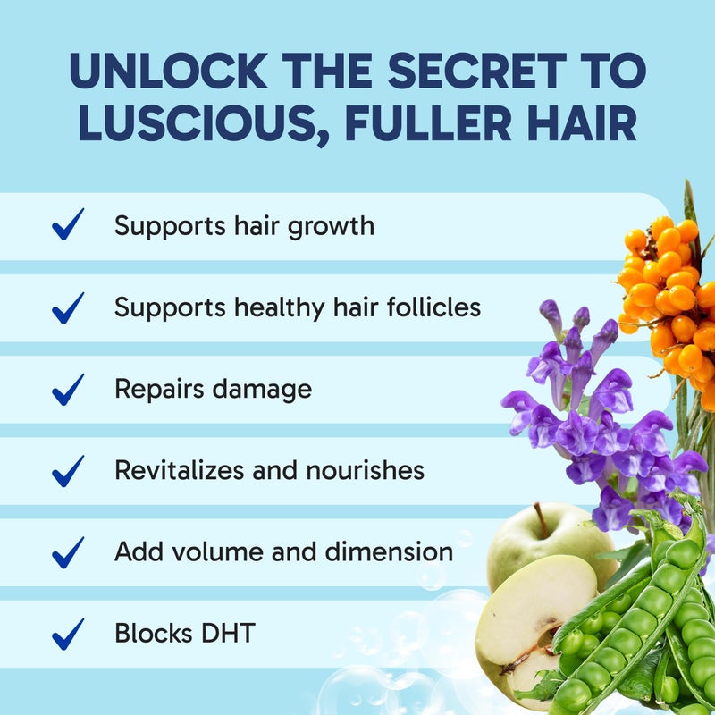 Clinical Effects Hair Therapy Shampoo and Conditioner Set - Hair Growth Shampoo and Conditioner for Thinning Hair - Biotin, Saw Palmetto, and DHT Blocking Ingredients - USA Made - 2 Bottles, 8 fl oz - Image 3