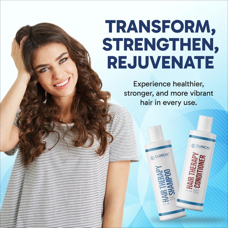 Clinical Effects Hair Therapy Shampoo and Conditioner Set - Hair Growth Shampoo and Conditioner for Thinning Hair - Biotin, Saw Palmetto, and DHT Blocking Ingredients - USA Made - 2 Bottles, 8 fl oz - Image 2