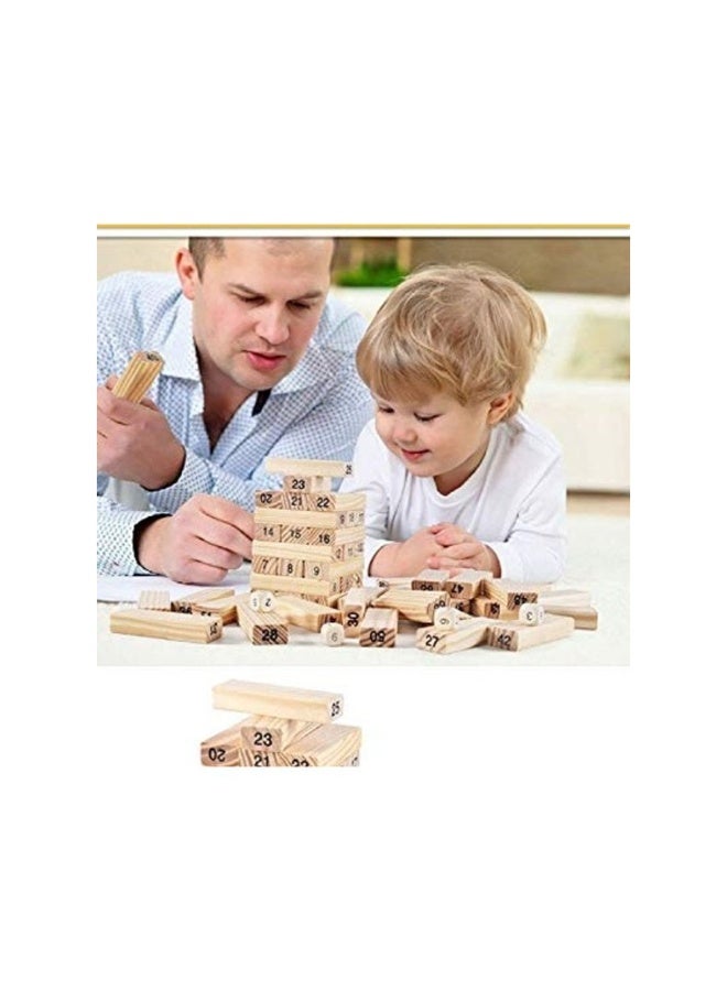 54-Piece Wooden Stacking Tower 11x4x4inch - Image 2