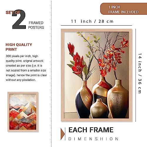 walllane - Modern Art Framed Painting For Bedroom, Living Room, Office | Painting For Wall Decoration (10 inch x 13 inch) Set Of 4 Cate- 008 - Image 2