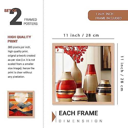 walllane - Modern Art Framed Painting For Bedroom, Living Room, Office | Painting For Wall Decoration (10 inch x 13 inch) Set Of 4 Cate- 008 - Image 3