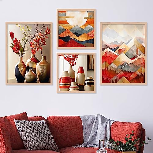 walllane - Modern Art Framed Painting For Bedroom, Living Room, Office | Painting For Wall Decoration (10 inch x 13 inch) Set Of 4 Cate- 008 - Image 1