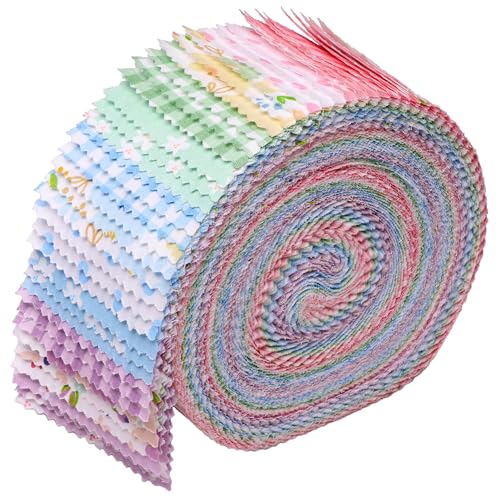 Hanjunzhao Jelly Rolls for Quilting Clearance 42 Strip 2.5" x 44" - Cotton Jelly Roll Fabric Strips Bundles - for Blanket, Rug, Upholstery, Quilt, Party Home Decor, and DIY Crafts (Sweet Garden) - Image 2