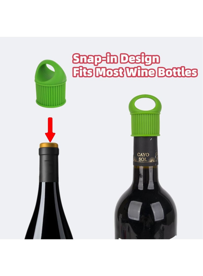 KASTWAVE Wine Stoppers, 6PCS Bottle Stopper, Reusable Silicone Wine Corks, for Gifts Bar Holiday Party Wedding, Beer, Champagne, Beverage BottlesCorks to Keep Wine Fresh  - Image 2