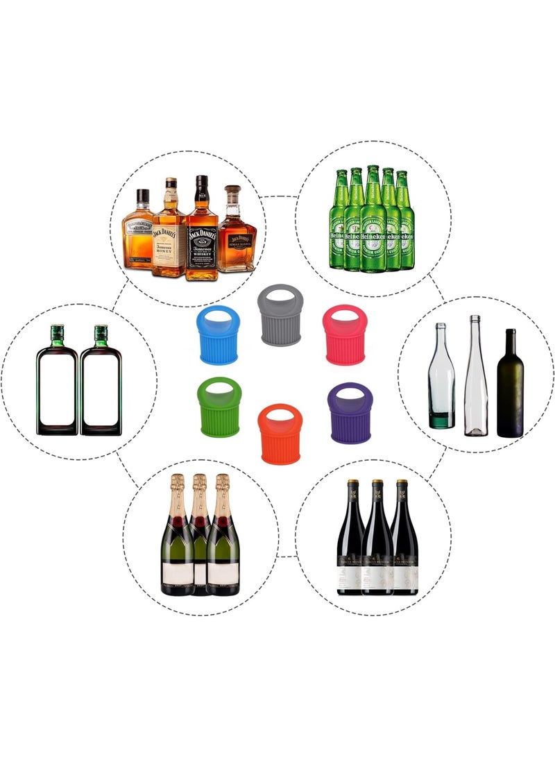 KASTWAVE Wine Stoppers, 6PCS Bottle Stopper, Reusable Silicone Wine Corks, for Gifts Bar Holiday Party Wedding, Beer, Champagne, Beverage BottlesCorks to Keep Wine Fresh  - Image 3