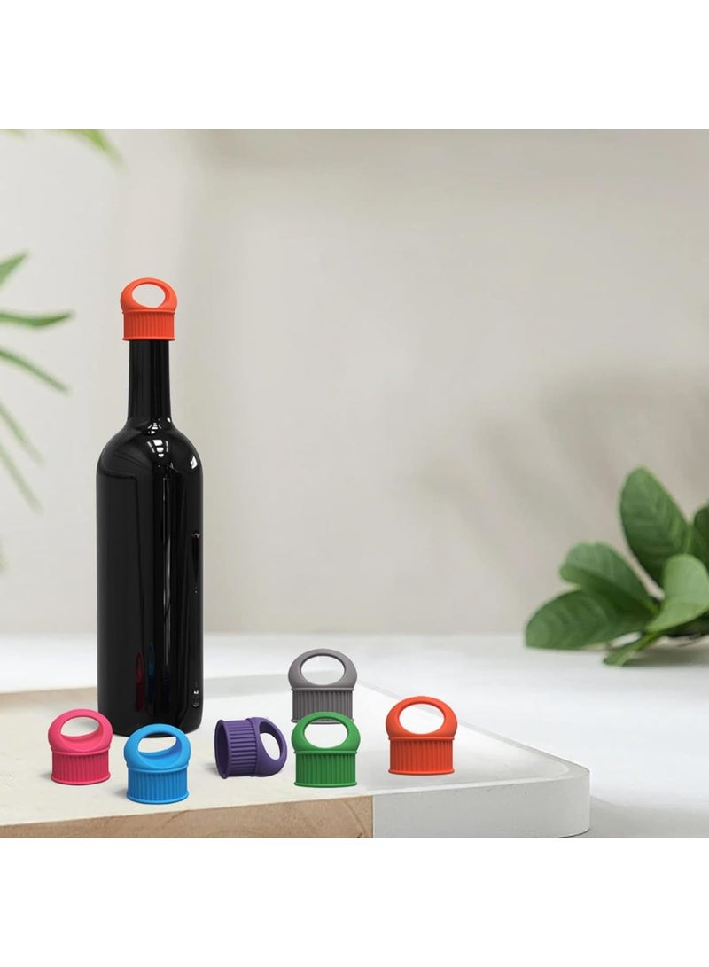 KASTWAVE Wine Stoppers, 6PCS Bottle Stopper, Reusable Silicone Wine Corks, for Gifts Bar Holiday Party Wedding, Beer, Champagne, Beverage BottlesCorks to Keep Wine Fresh  - Image 4