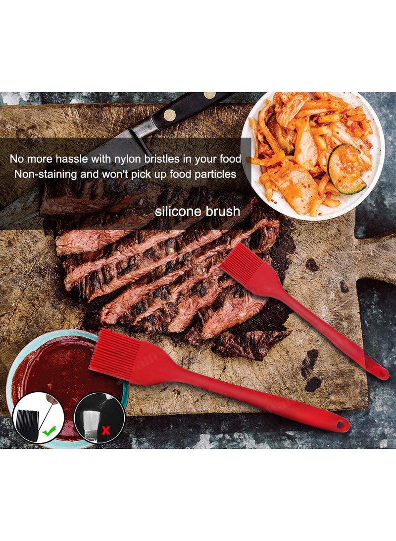 Sweet seven Versatile Silicone Basting Brushes - 2Pcs Heat Resistant Brushes for Baking, Cooking, BBQ Grilling - BPA Free Kitchen Brushes for Sauces, Butter, Oil - Stainless Steel Core Design - Image 3