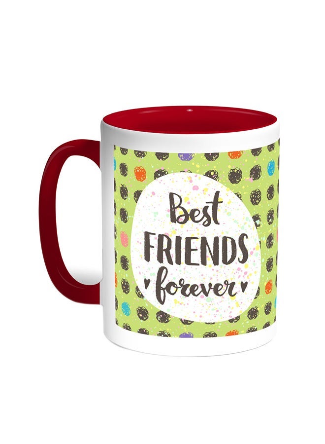 RYN Best Friends Forever Printed Coffee Mug Red/White 11ounce