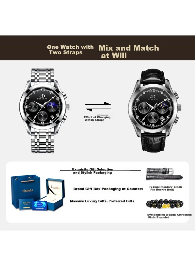 Binkada Men's Watch, Student Sports Fully Automatic Mechanical Style Top Ten Famous Watches, New Year Gift For Boyfriend Or Husband In Middle And High School - Image 1