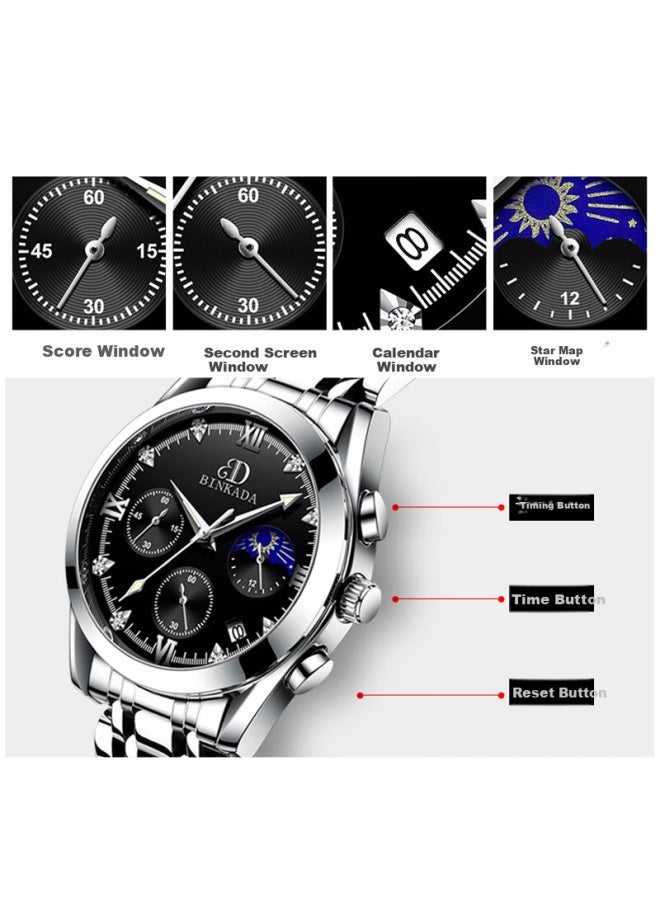 Binkada Men's Watch, Student Sports Fully Automatic Mechanical Style Top Ten Famous Watches, New Year Gift For Boyfriend Or Husband In Middle And High School - Image 3