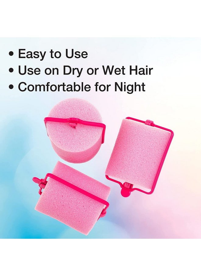 CONAIR Conair Foam Hair Rollers - Heatless hair curlers - Foam Rollers - Heatless Hair rollers in Large - Pink - 9 Count w/storage case  - Image 3