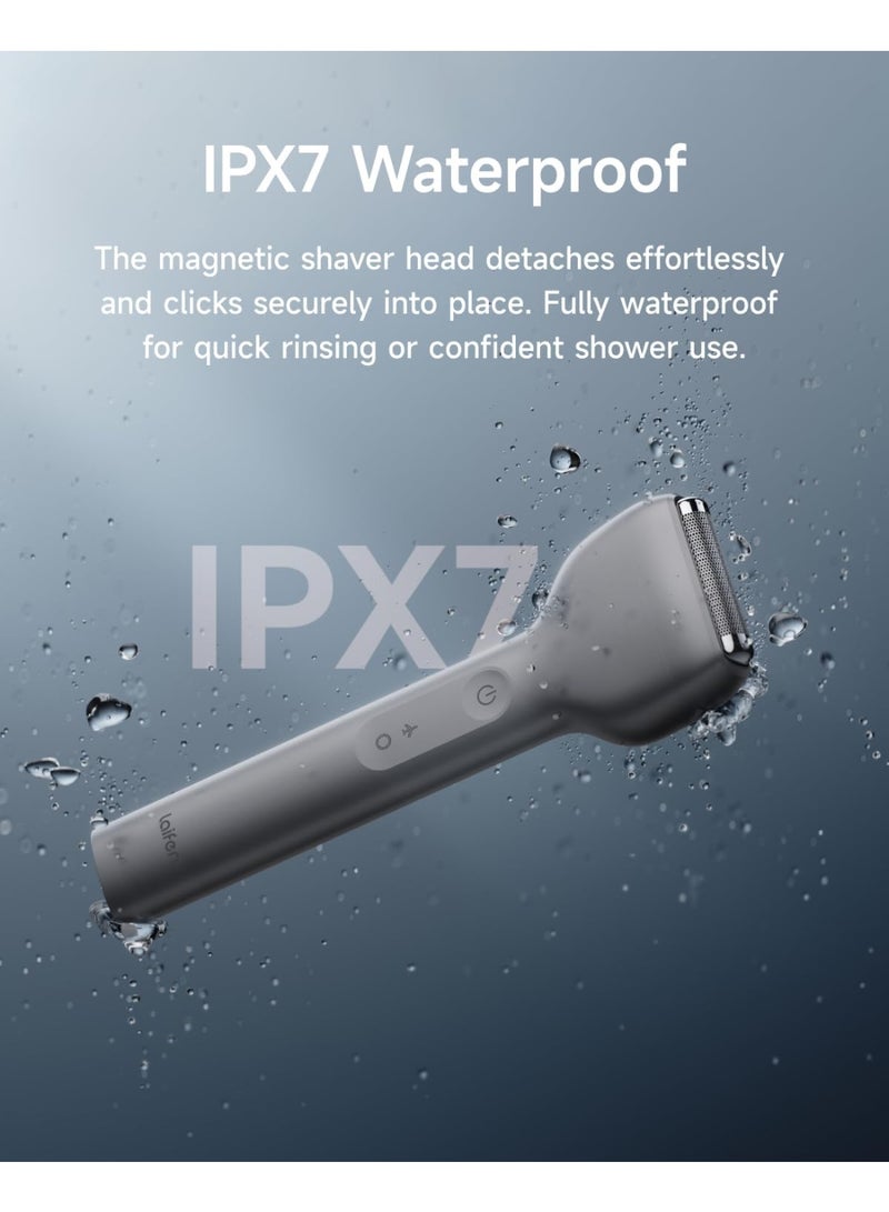 Laifen آلة حلاقة كهربائية Laifen T1 Pro بشفرة واحدة، سرعة عالية 12,000 قطع/دقيقة، ماكينة تشذيب شعر طويلة مع 3 واقيات، ماكينة حلاقة للرجال، ماكينة حلاقة رطبة وجافة، ماكينة حلاقة كهربائية مقاومة للماء IPX7 (سبايس غراي من سبائك الألمنيوم) - Image 5
