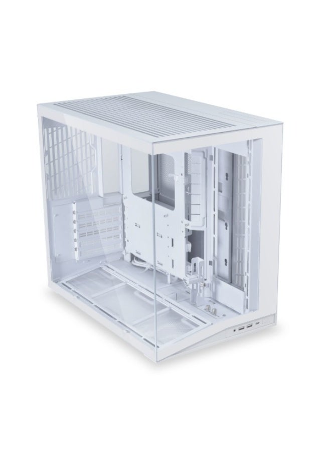 ليان لي علبة O11 Dynamic Mini V2 Flow Edition بيضاء، مدمجة وعالية التدفق للهواء، ATX Mid Tower، حجرة مزدوجة، ألواح زجاجية مقسّاة، تدعم مشعاع 360 مم، 9 مراوح × 120 مم، وحدة معالجة رسومات 400 مم، وحدة إمداد طاقة ATX | G99.O11DMIV2FW.00 - Image 2