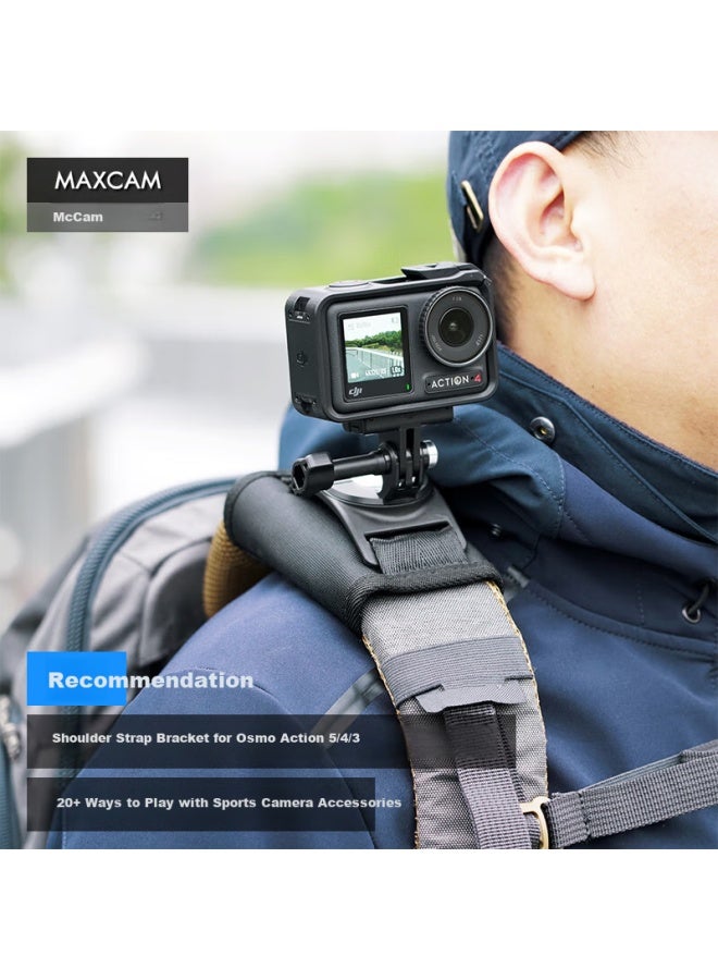 Maxcam/Maisikamu, Suitable For Dji Osmo Action 5/4 Pro Action Camera Backpack Shoulder Strap Clip Mount Base, Dual Shoulder Backpack Strap Bracket Accessories