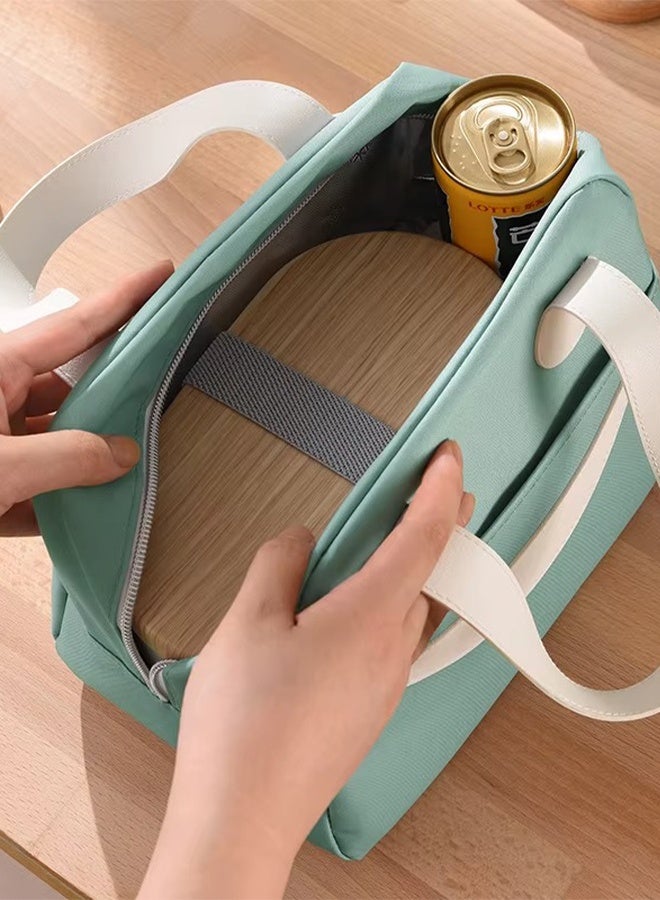 Toshionics Insulated Lunch Box Bag -  with Smiling Face Design – Leak-Proof Thermal Oxford Tote with Leather Handle – One Main Compartment & Outer Pocket – For Office, School, Work, Travel, Snacks – Reusable & Lightweight – Size 23.5x14x20.5 cm – 6.5L Capacity - Image 3