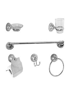 Generic Bathroom Accessories Set Chrome 6 Pieces 