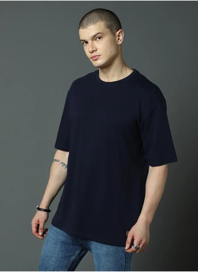 HIGH STAR High Star Solid Round Neck Relaxed Fit T-Shirt