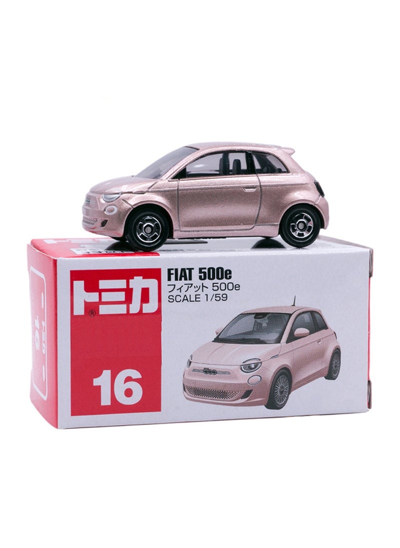 Generic - Genuine Alloy Car No. 16 - Fiat 500E Simulation Model Children's Car Boy Toy Car Model Collection Birthday Gift - Image 1