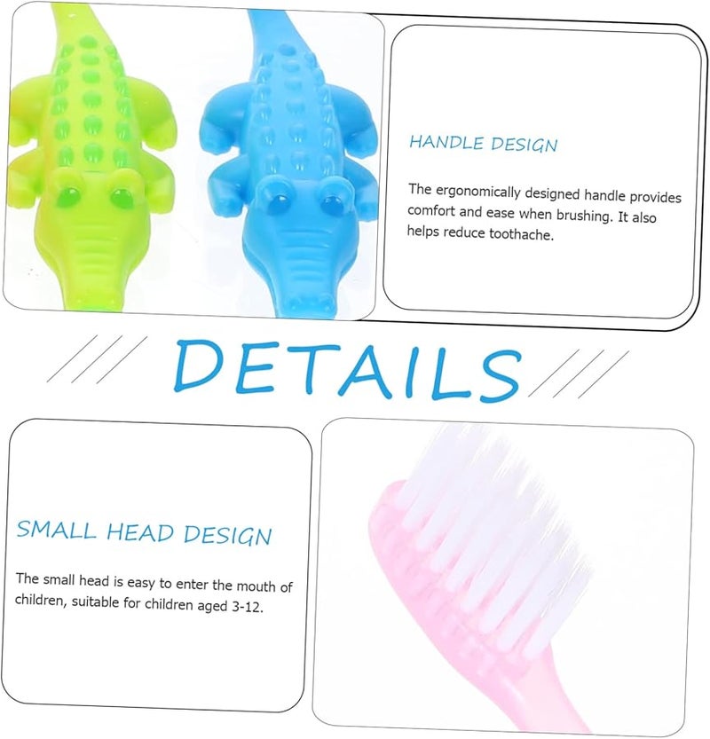 8 قطع فرش أسنان كرتونية للأطفال بشعيرات ناعمة للأولاد والبنات والعناية بالفم للأطفال - Image 3