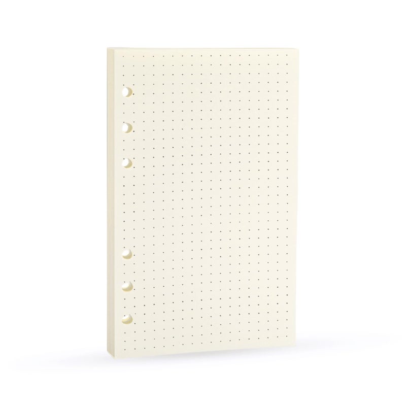 Spiral Notebook Refill,6 Ring Binder Refill,for Filofax/Personal Journal,Doted Paper 45sheets/90 pages, 100gsm quality,Harphia (A6 3.74 x 6.77'',Dotmattrix)