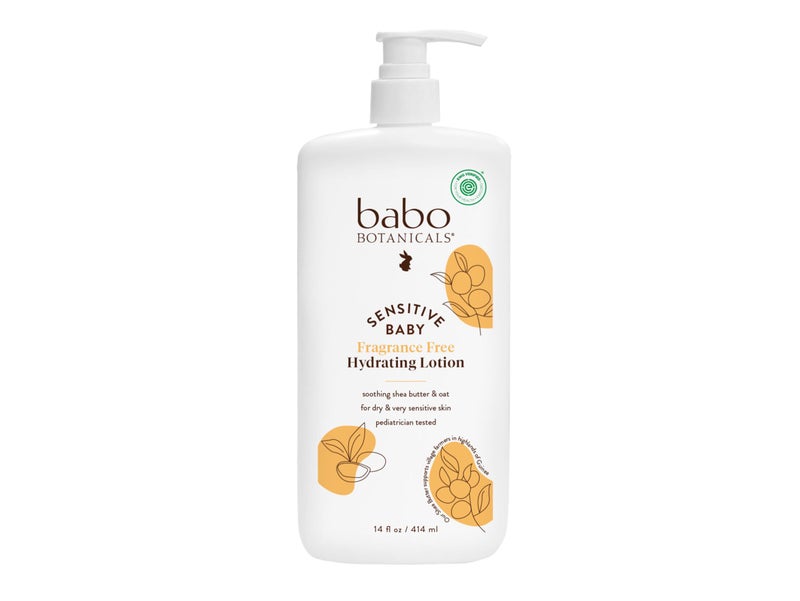 Babo Botanicals Sensitive Baby Fragrance-Free Daily Hydrating Baby Lotion - Shea Butter & Jojoba Oil - for Body & face - for Babies, Kids & Adults with Sensitive Skin - EWG Verified - Vegan - 14oz - Image 1
