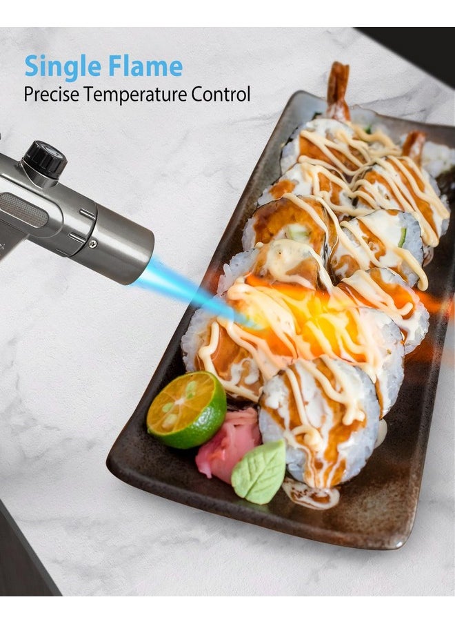 RONXS RONXS Torch Lighter, Refillable Kitchen Butane Torch, Cooking Torch with Safety Lock and Adjustable Single/Dual Flame for Creme Brulee, BBQ, Baking, Crafts and Soldering (Butane Gas Not Included)  - Image 4