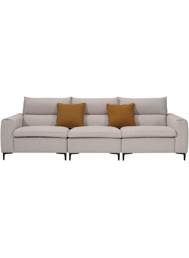 Comfynest Comfynest Palermo 3Seater Fabric Sofa With 2 Years Warranty 284X100X64Cm Beige - Image 1