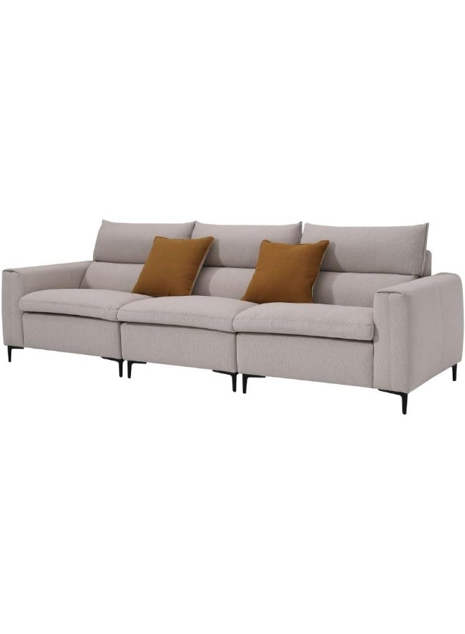 Comfynest Comfynest Palermo 3Seater Fabric Sofa With 2 Years Warranty 284X100X64Cm Beige - Image 2