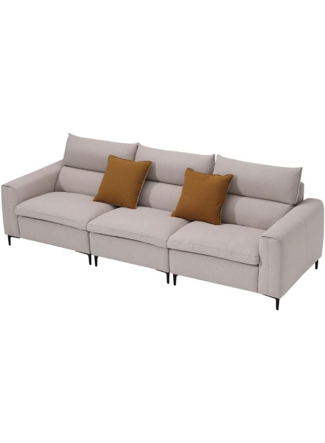 Comfynest Comfynest Palermo 3Seater Fabric Sofa With 2 Years Warranty 284X100X64Cm Beige - Image 4