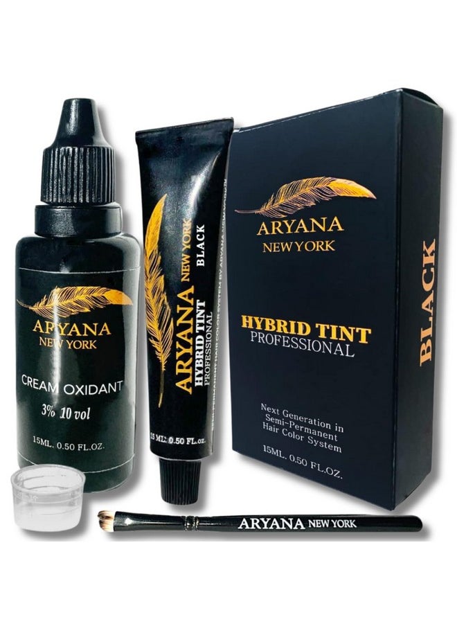 أريانا نيويورك مجموعة Hybrid Color Professional لتلوين الشعر بكريم تلوين البقع بتأثير طبيعي (أسود)  - Image 1