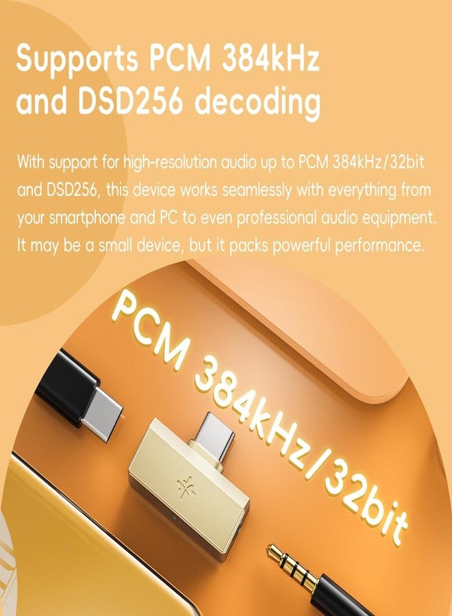 FiiO/Snowsky Tiny Portable DAC & Headphone Amplifier, Hi-Res USB DAC, PEQ Precision Tuning, PCM 384kHz/DSD256 Decoding, Android App/Web Control (3.5mm + Type-C Dual Ports, Tiny A Black) - Image 4