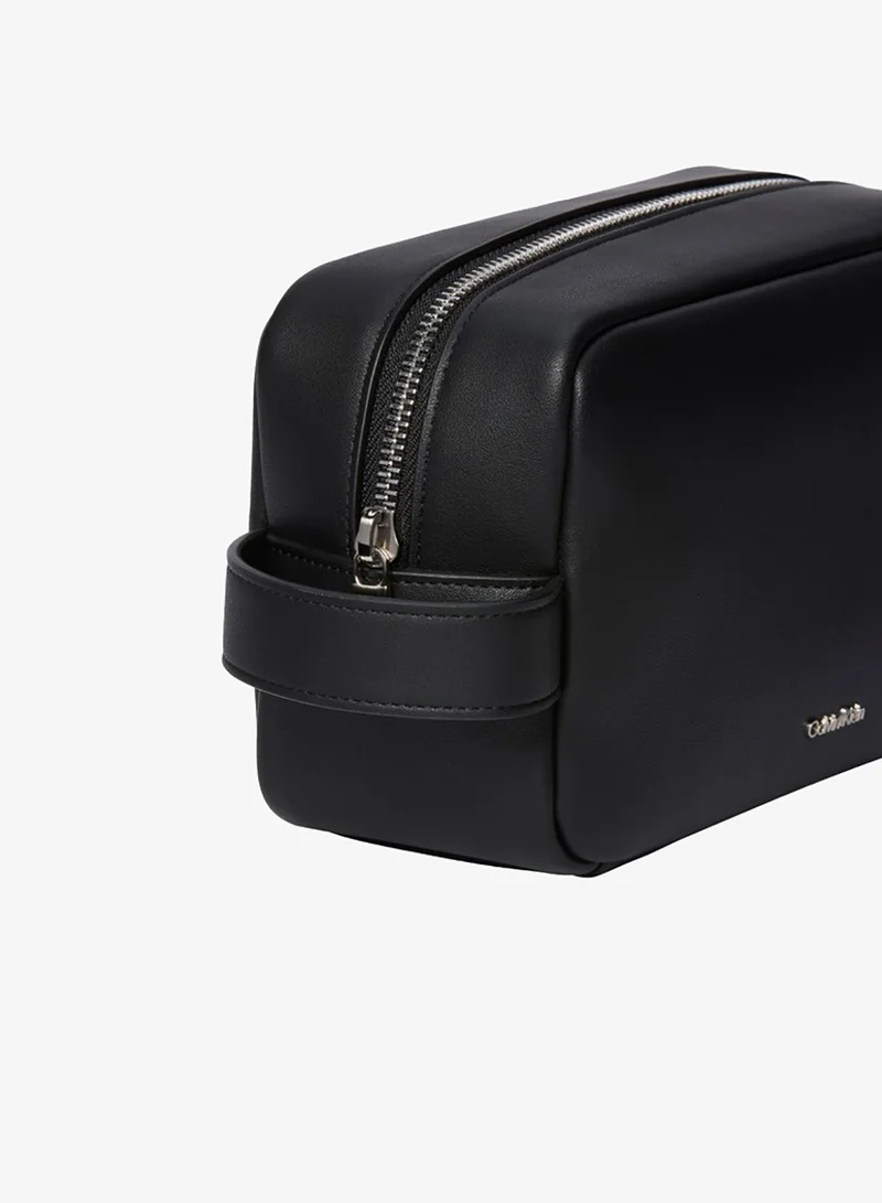 Calvin Klein Black Signature Logo Wash Bag  | Best Price UAE