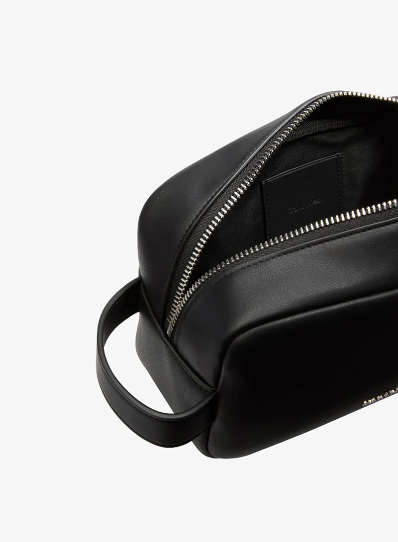 Calvin Klein Black Signature Logo Wash Bag  | Best Price UAE
