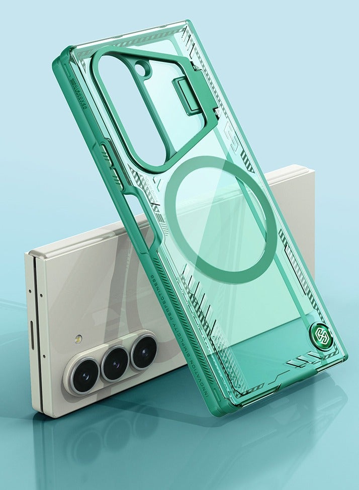 Case for Samsung Galaxy Z Fold 6, Magnetic Case with Camera Protection and Stand, Transparent Anti-Scratch Case - Image 1
