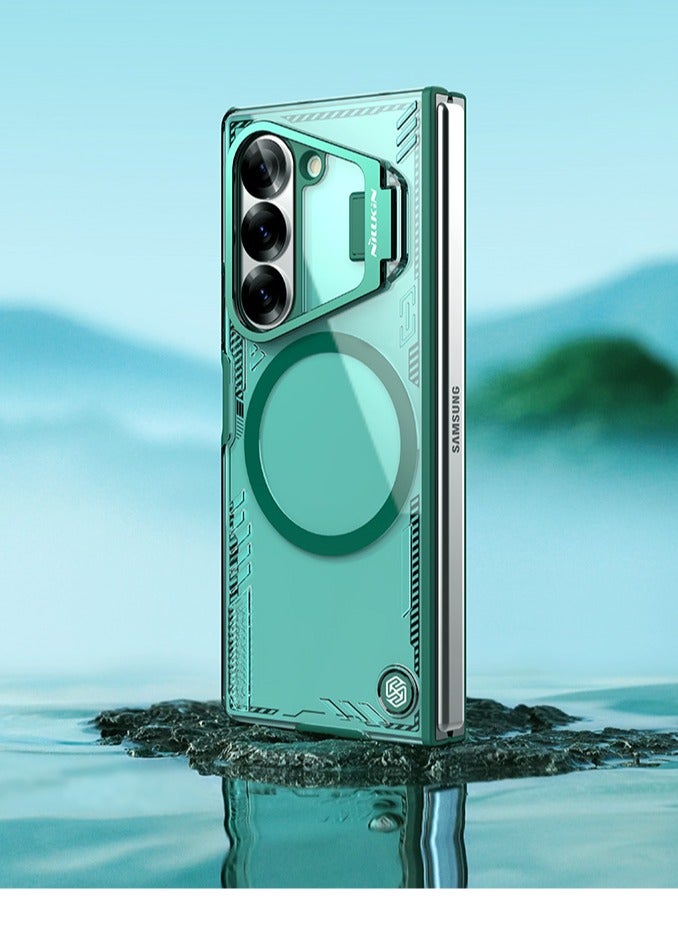 Case for Samsung Galaxy Z Fold 6, Magnetic Case with Camera Protection and Stand, Transparent Anti-Scratch Case - Image 5