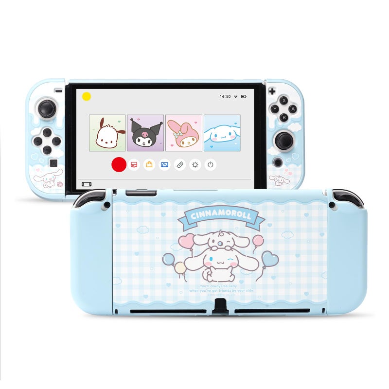 Kuitmor Protective Case for Switch OLED, Cute Protective Cover Hard PC Cover Case, Anti-Scratch Protective Shell Compatible with Switch OLED Console and Game Console Controller - DEG - Image 1