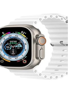 Generic Alpine Loop for Apple Watch 49mm 45mm, Woven Loop with Metal Sport Band with iWatch Band Series Ultra 8 7 6 5 4 3 2 1 SE - White  - Image 1