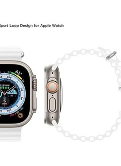 Generic Alpine Loop for Apple Watch 49mm 45mm, Woven Loop with Metal Sport Band with iWatch Band Series Ultra 8 7 6 5 4 3 2 1 SE - White  - Image 3