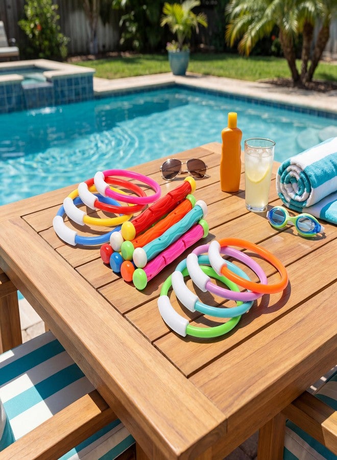 PARENTSWELL 16 PCS Pool Toys for Kids, Diving Toys Set for Swimming Pool Including Dive Rings & Sticks, Colorful Sinking Toys for Summer Water Games, Party Favor for Boys Girls - Image 4