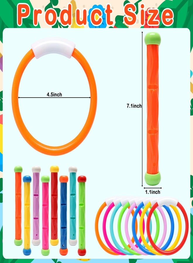 PARENTSWELL 16 PCS Pool Toys for Kids, Diving Toys Set for Swimming Pool Including Dive Rings & Sticks, Colorful Sinking Toys for Summer Water Games, Party Favor for Boys Girls - Image 2