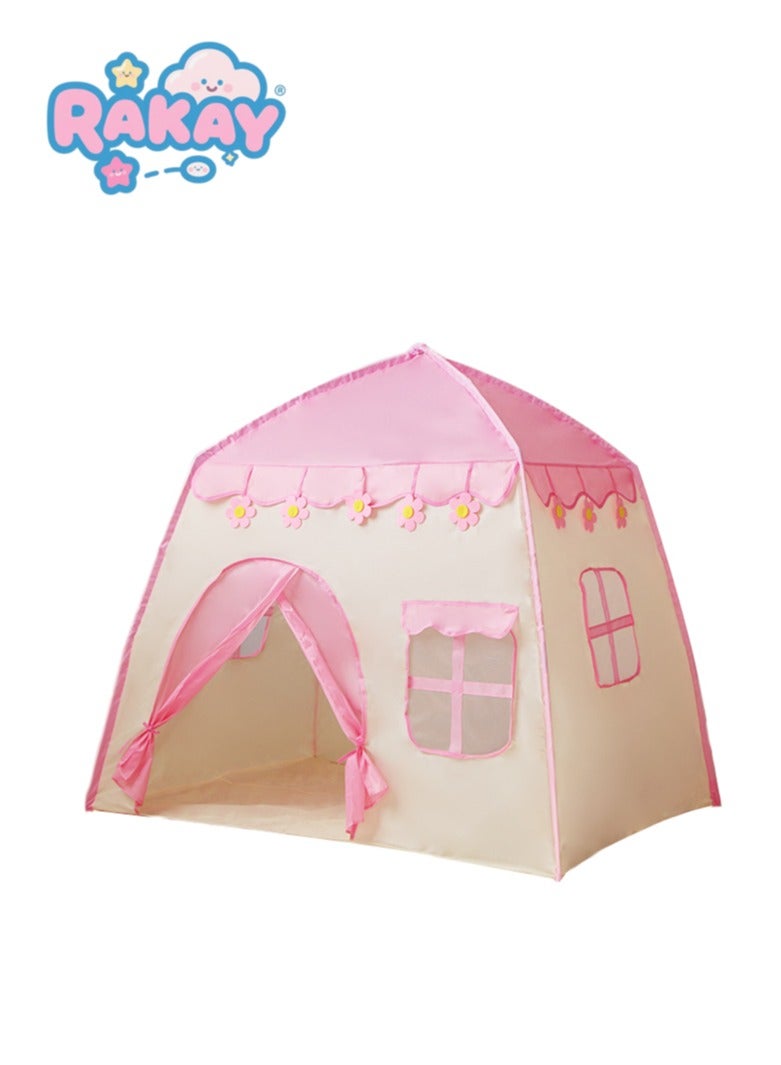 RAKAY Kids play tent with windows, 130*100*130 cm,Children's portable tent, suitable for indoor and outdoor fun castle playhouses, easy to set up and fold, providing ample play space, suitable for kids aged 3-12 for use at the beach, garden, and camping. - Image 1
