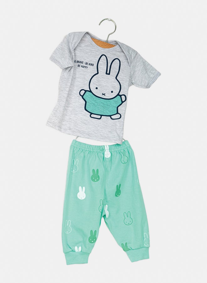 JOCKEY Baby Girl Bunnies Printed Summer Cotton Pyjama Set