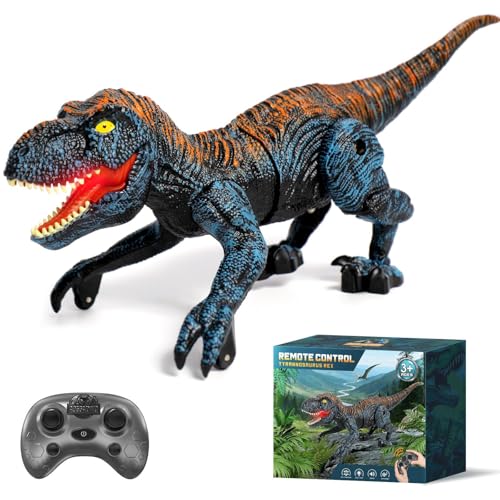 Sunrad Mini Remote Control Dinosaur Toys for Kids Age 35 47 812 24GHz RC Robot Dinosaur with Light Roar Auto Demo Rechargeable Realistic Walking TRex Dino Toy for Boys Girls - Image 1
