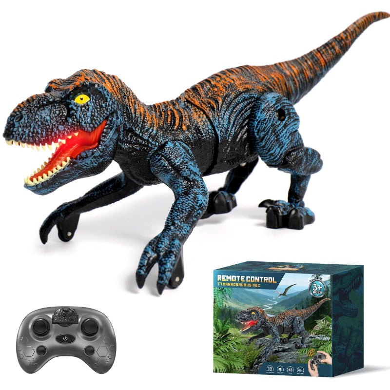 Sunrad Mini Remote Control Dinosaur Toys for Kids Age 35 47 812 24GHz RC Robot Dinosaur with Light Roar Auto Demo Rechargeable Realistic Walking TRex Dino Toy for Boys Girls - Image 3